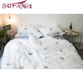 Luxury hotel Factory Directly High 100%cotton 60s Butterfly embroidery sets top 5 luxury 5 star hotel household home bedding s